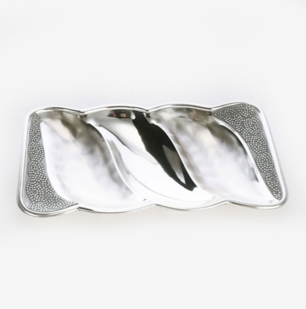 AR0067-Silver Plated 3 Partition Rectangular Tray Main Image